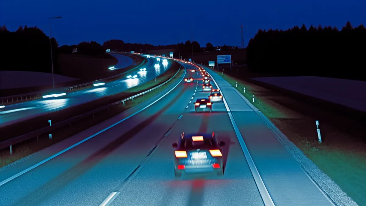 Autobahn Abstandsblitzer Messstelle Abstandsblitzer A7 Schnelldorf, Ri. Füssen auf der A7, Fahrtrichtung Ulm/Füssen