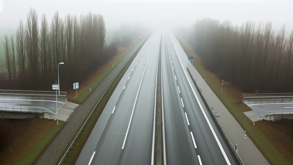 Autobahn Abstandsblitzer Messstelle Abstandsblitzer A38 bei Seifertshain, km 215.4, Richtung Göttingen auf der A38