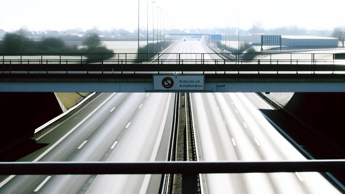 Autobahn Abstandsblitzer Messstelle Abstandsblitzer A5 bei Sinzheim, km 662.25 auf der A5, Fahrtrichtung Karlsruhe nach Basel