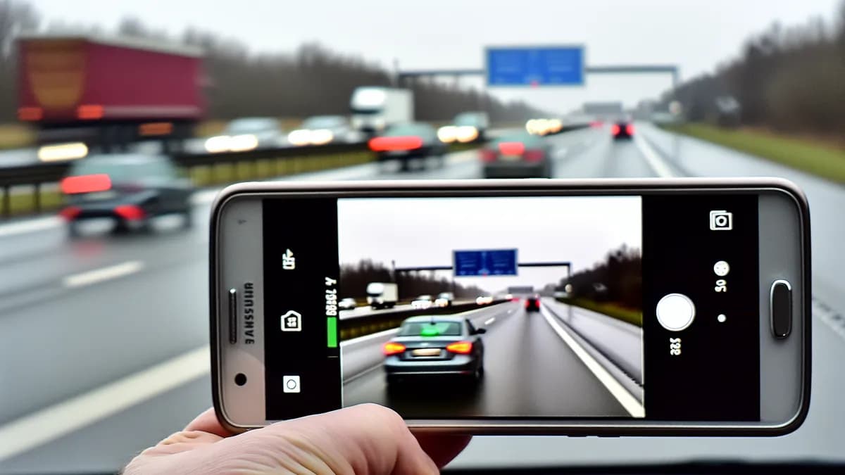 Autobahn Abstandsblitzer Messstelle Abstandsblitzer A7 Pleichachbrücke Unterpleichfeld auf der A7