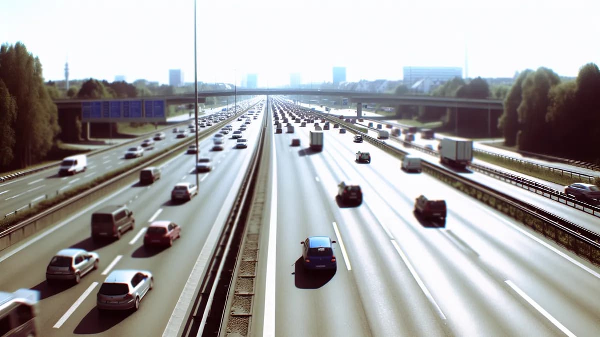 Autobahn Abstandsblitzer Messstelle Abstandsblitzer A3 bei Wiesbaden auf der A3, Fahrtrichtung Frankfurt am Main