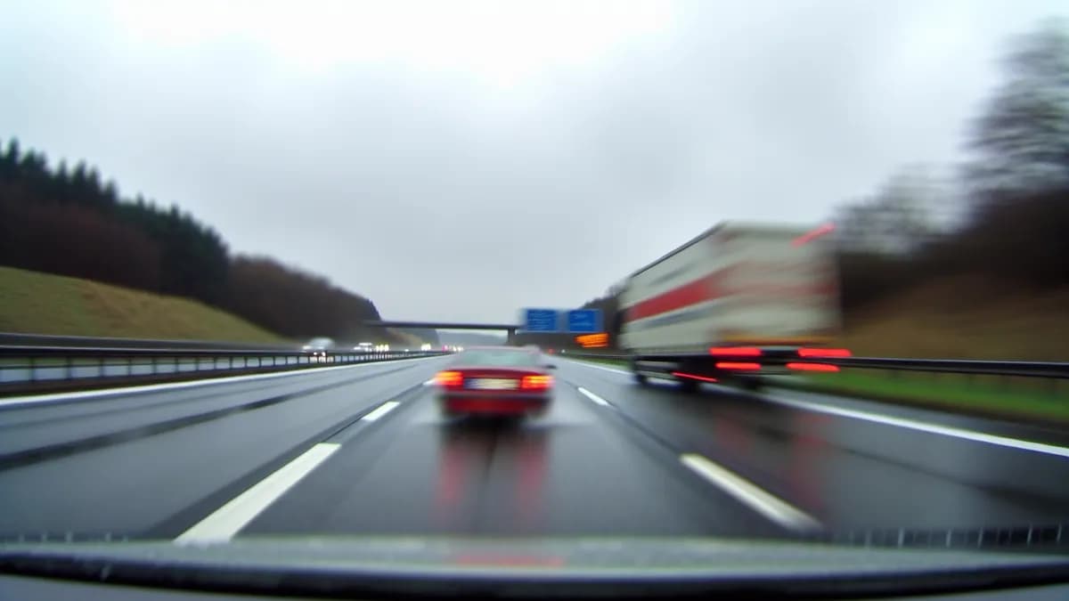 Autobahn Abstandsblitzer Messstelle Abstandsblitzer A3 bei Wiesbaden-Breckenheim, km 150.900 auf der A3, Fahrtrichtung Frankfurt am Main